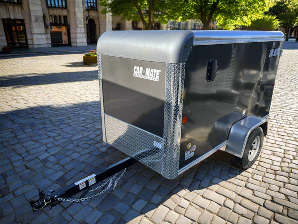 Enclosed Cargo Trailer 4'x8' Charcoal Single Door Car Mate