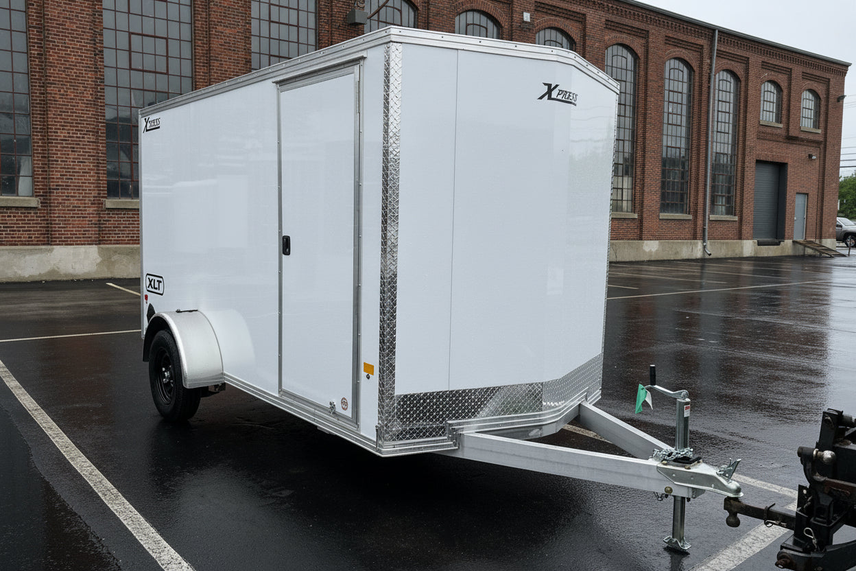 Enclosed Aluminum Cargo Trailer 6'x12′ WHITE RAMP Xpress XLT Series