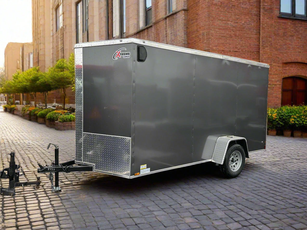 Enclosed Cargo Trailer 6'x12 Charcoal RAMP Xtreme Cargo Single Axle