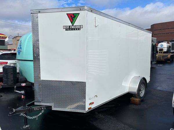 Panther Cargo Trailer 7'x12' White RAMP Single Axle