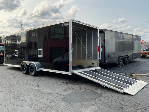 Enclosed SNOWMOBILE Trailer 7.4'x24' Black RAMP High County Trailers