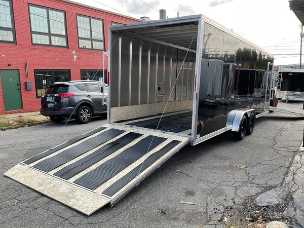 Enclosed SNOWMOBILE Trailer 7.4'x24' Black RAMP High County Trailers