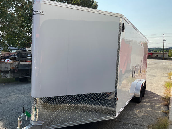 Enclosed SNOWMOBILE Trailer 7.4'x18' White RAMP High County Trailers