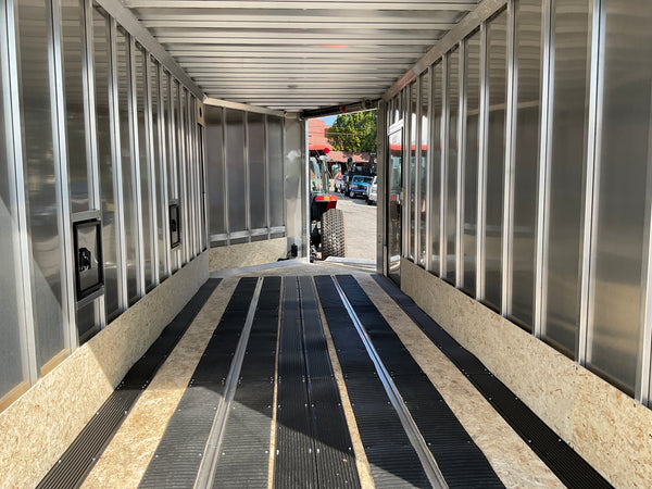 Enclosed SNOWMOBILE Trailer 7.4'x18' Black Black-Out RAMP High County Trailers