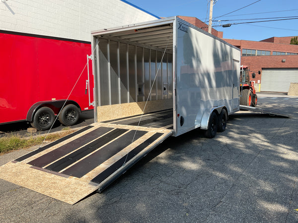 Enclosed SNOWMOBILE Trailer 7.4'x18' Black Black-Out RAMP High County Trailers