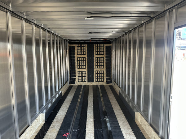 Enclosed Snowmobile Trailer Inline 7.5'x18'+5'V Black Blackout RAMP DuraBull Aluminum 7' Interior