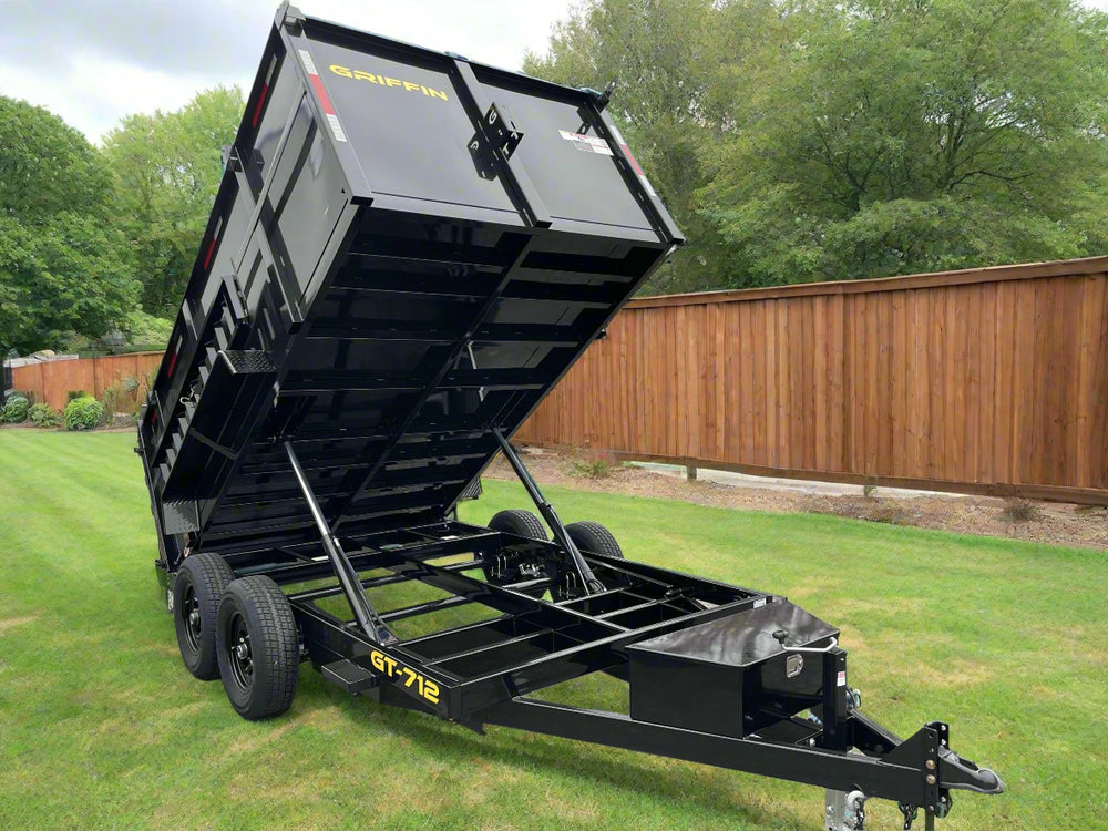 Griffin Dump Trailer 83"x12' BLACK High Sides 12000 GVWR