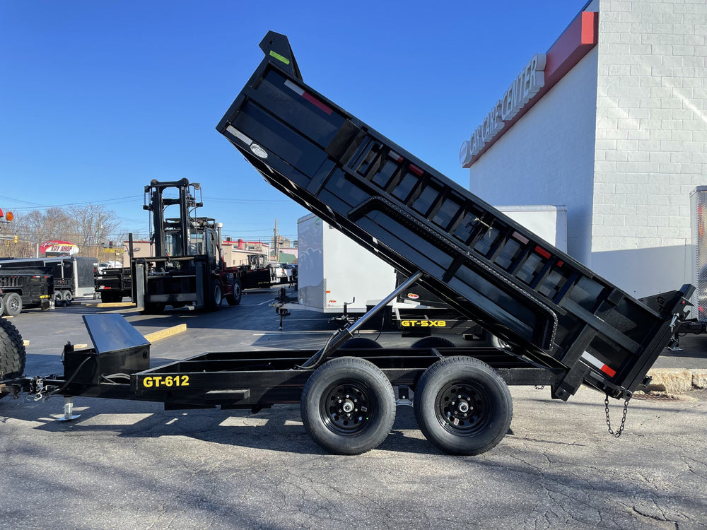 Griffin Dump Trailer 6'x12' BLACK 9990 Gvwr Twin Piston, Ramps