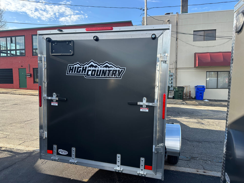 Enclosed Aluminum Cargo Trailer 6’x12′ Charcoal RAMP Alcom Xpress XLT Pro Series