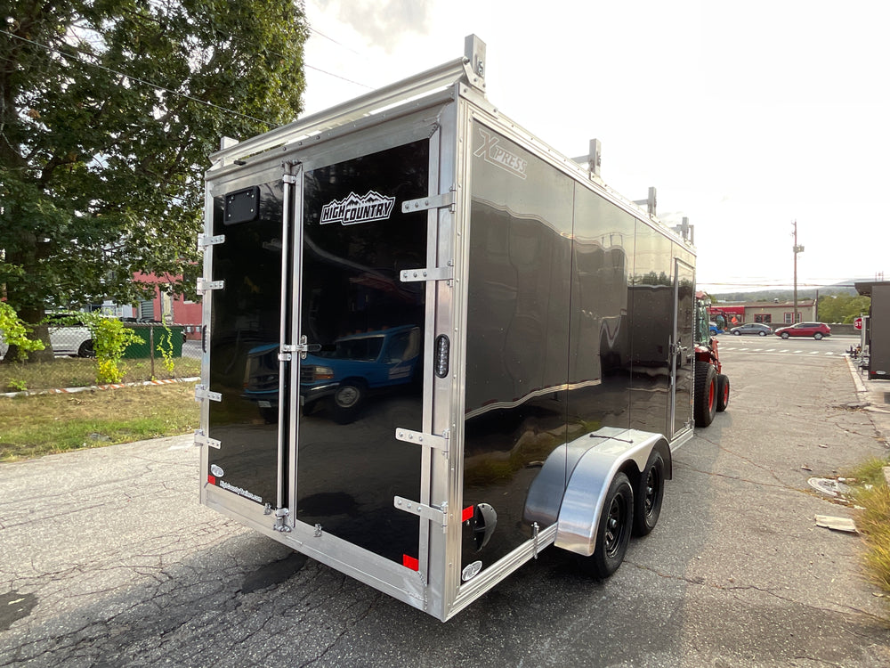 Ultimate Enclosed Contractor Trailer 7’x16′ Black BARN Aluminum w/Ramps 7000 Gvwr