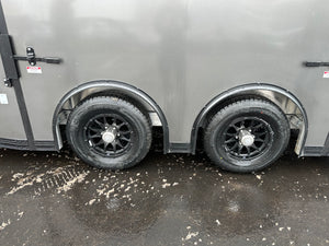 Enclosed Car Hauler Trailer 8.5’x24′ V-Nose 10K GVWR Charcoal Ramp High Country Aluminum