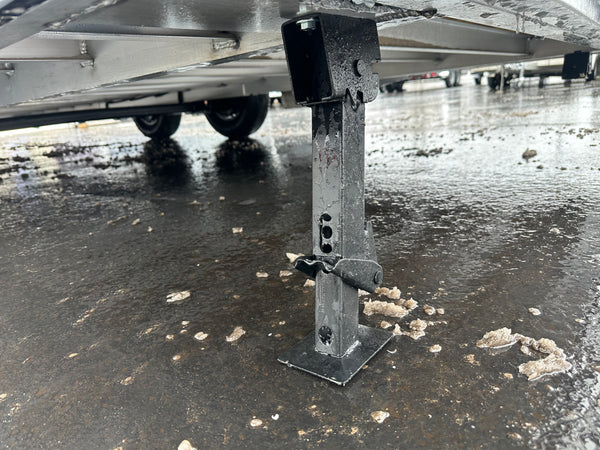 Enclosed Car Hauler Trailer 8.5’x24′ V-Nose 10K GVWR Charcoal Ramp High Country Aluminum