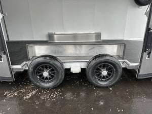 Enclosed Car Hauler Trailer 8.5’x24′ V-Nose 10K GVWR Charcoal Ramp High Country Aluminum