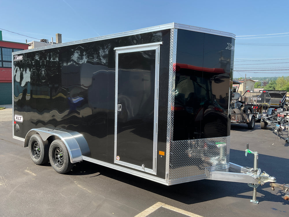 Enclosed Aluminum Cargo Trailer 7'x16' BLACK RAMP Alcom Xpress XLT Series 6" Additional Height