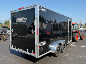 Enclosed Aluminum Cargo Trailer 7'x16' BLACK RAMP Alcom Xpress XLT Series 6" Additional Height