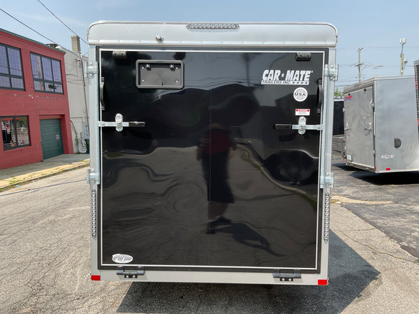 Enclosed Cargo Trailer 6'x12'+2'V BLACK Barn Door Car Mate V-Nose