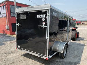 Enclosed Cargo Trailer 6'x12'+2'V BLACK Barn Door Car Mate V-Nose
