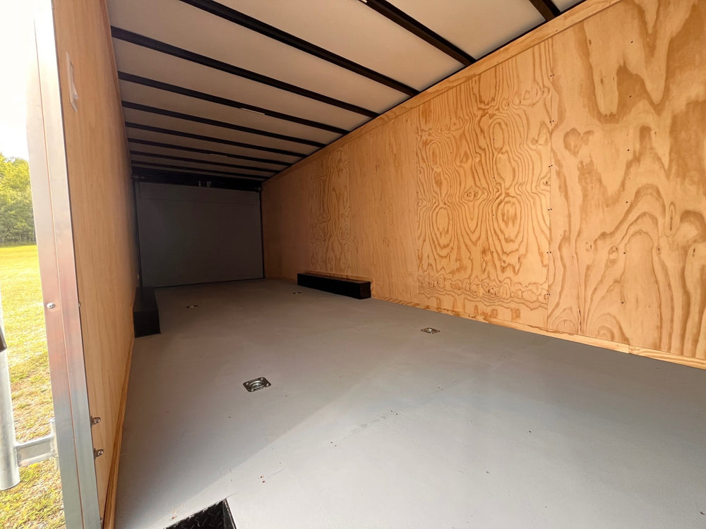 Enclosed Gooseneck Eagle Car Hauler Trailer 8.5'x36' WHITE Car Mate Custom 14000 GVWR 6" Up