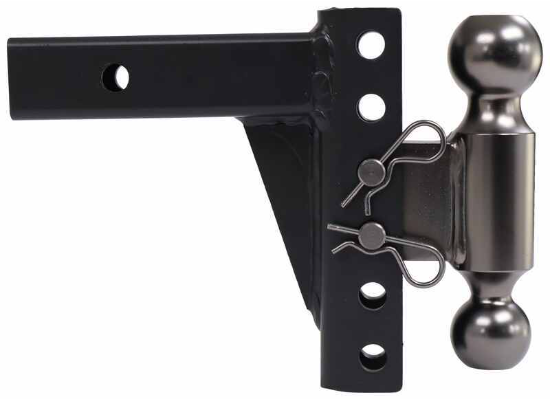 etrailer 10,000lb Adjustable 2-Ball Hitch Mount, 2-Inch Receiver, 6-Inch Rise/Drop, Heavy Duty Towing