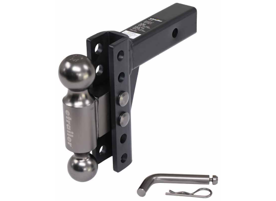 etrailer 10,000lb Adjustable 2-Ball Hitch Mount, 2-Inch Receiver, 6-Inch Rise/Drop, Heavy Duty Towing