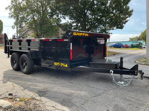 Griffin Dump Trailer 83"x14' Black 14K GVWR with Ramps
