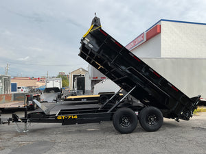 Griffin Dump Trailer 83"x14' Black 14K GVWR with Ramps