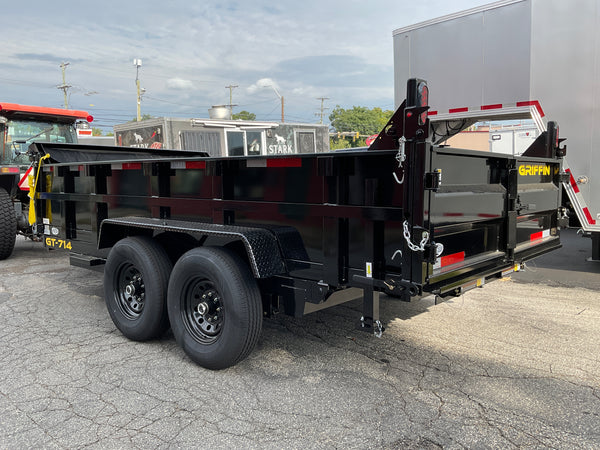 Griffin Dump Trailer 83"x14' Black 14K GVWR with Ramps