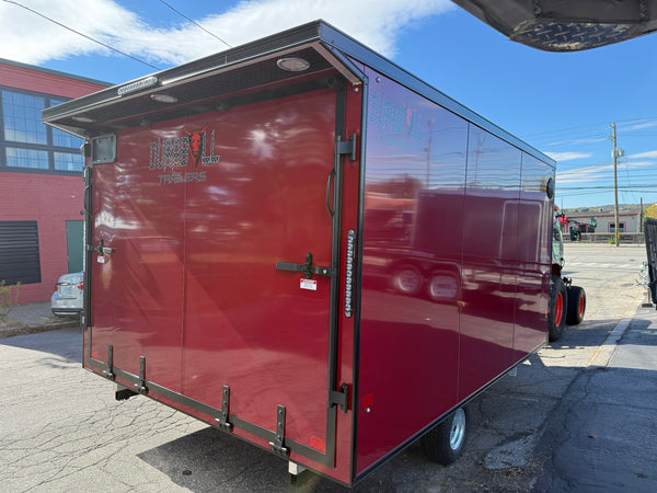 101"X12' Multi-Sport Durabull Snowmobile Trailer Brandi-Wine Black-Out Loading Lights DuraBull Trailers