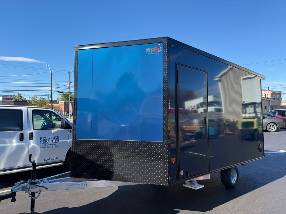 101"X12' Multi-Sport Durabull Snowmobile Trailer Indigo Blue Black-Out Loading Lights Extra Height