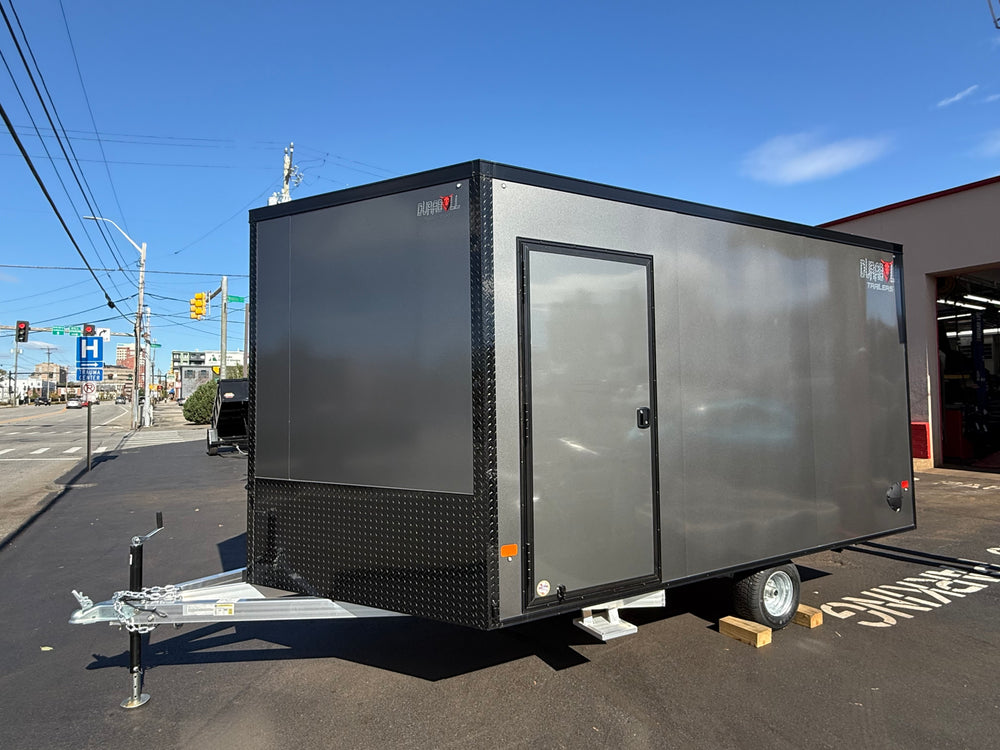 101"X12' Multi-Sport Durabull Snowmobile Trailer Charcoal 10" Extra Height Black-Out