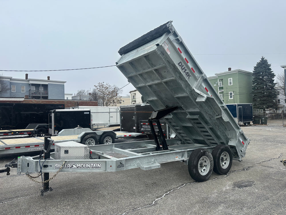 83″x14′ Silver Mountain Galvanized Dump Trailer 14k GVWR with Slide-Out Ramp