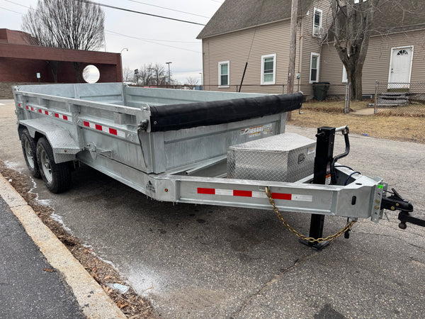 83″x14′ Silver Mountain Galvanized Dump Trailer 14k GVWR with Slide-Out Ramp
