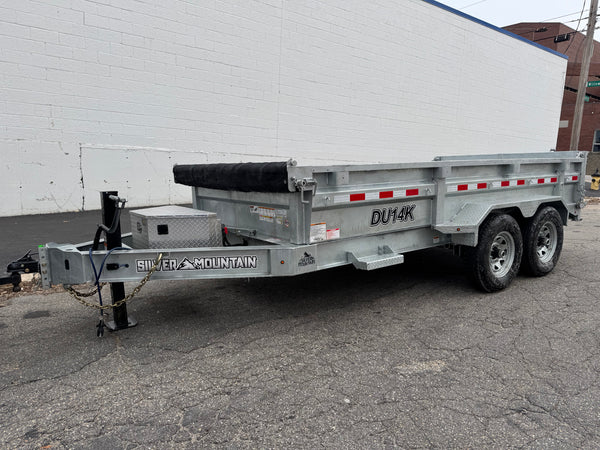 83″x14′ Silver Mountain Galvanized Dump Trailer 14k GVWR with Slide-Out Ramp