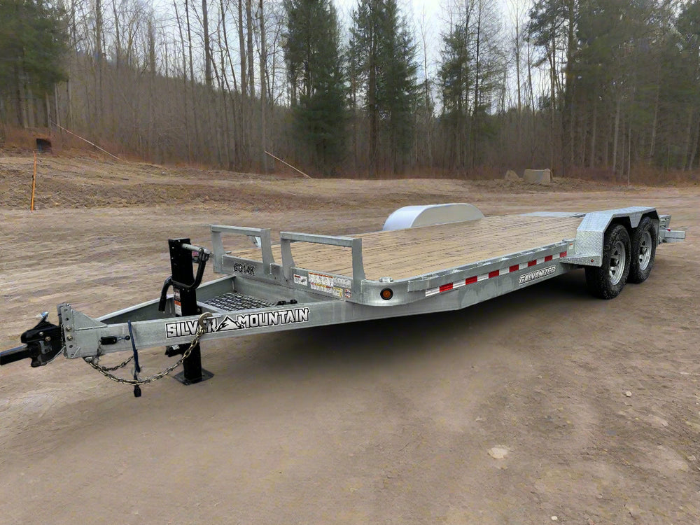 Galvanized Equipment Trailer 79"x20' 14k Gvwr Silver Mountain with Mega Ramps