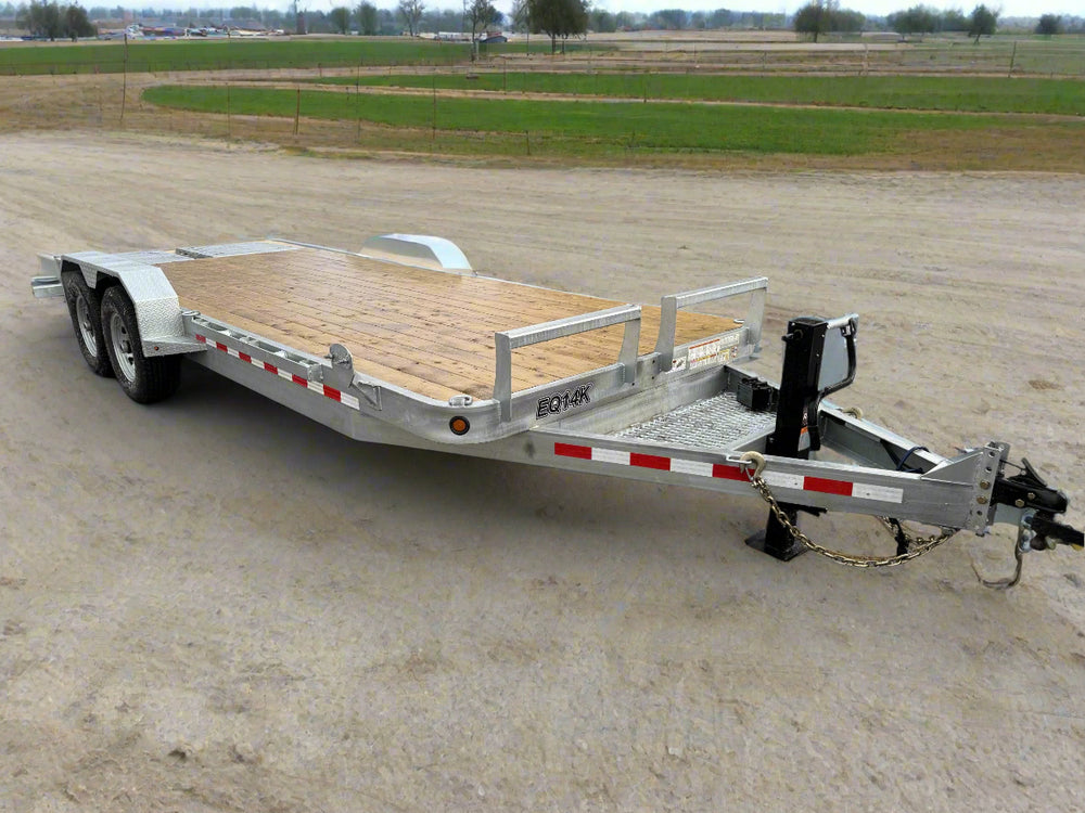 Galvanized Equipment Trailer 79"x20' 14k Gvwr Silver Mountain with Mega Ramps