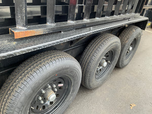 Used Griffin Dump Trailer 83"x16' Black Tri-Axle 21K GVWR with Ramps Griffin Trailers