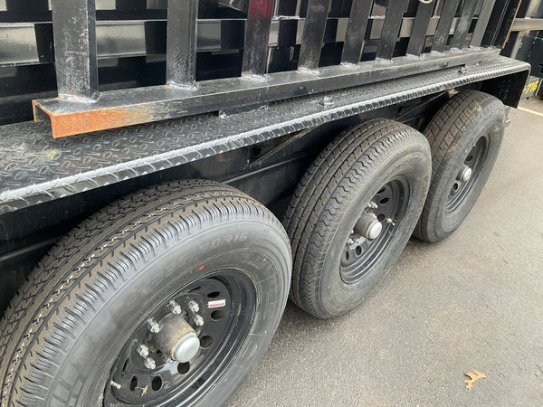Used Griffin Dump Trailer 83"x16' Black Tri-Axle 21K GVWR with Ramps Griffin Trailers