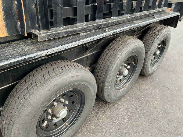Used Griffin Dump Trailer 83"x16' Black Tri-Axle 21K GVWR with Ramps Griffin Trailers