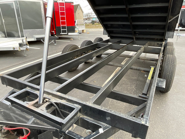 Used Griffin Dump Trailer 83"x16' Black Tri-Axle 21K GVWR with Ramps Griffin Trailers