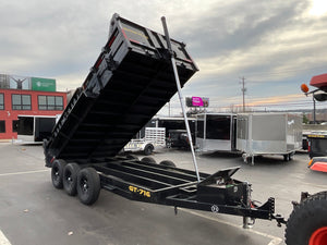 Used Griffin Dump Trailer 83"x16' Black Tri-Axle 21K GVWR with Ramps Griffin Trailers