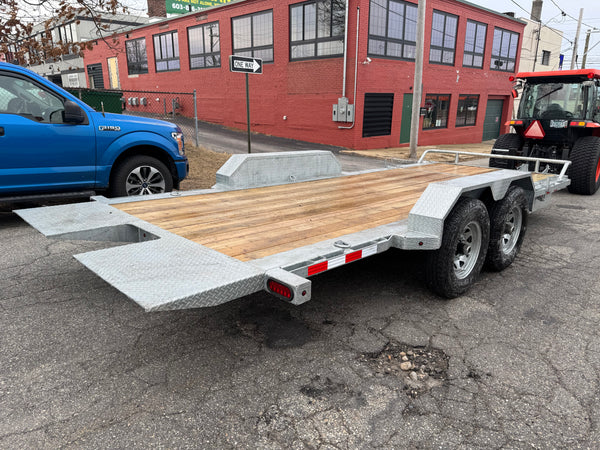 Galvanized Gravity Tilt Equipment Trailer 83″x20′ 14k GVWR Silver Mountain Torsion Axle