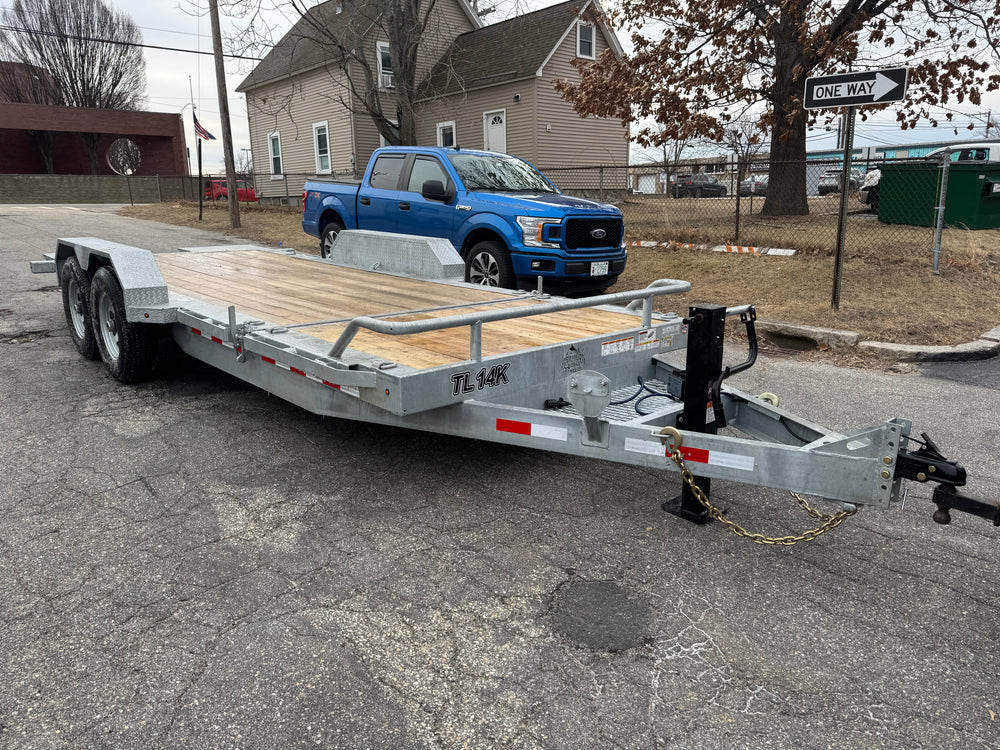Galvanized Gravity Tilt Equipment Trailer 83″x20′ 14k GVWR Silver Mountain Torsion Axle