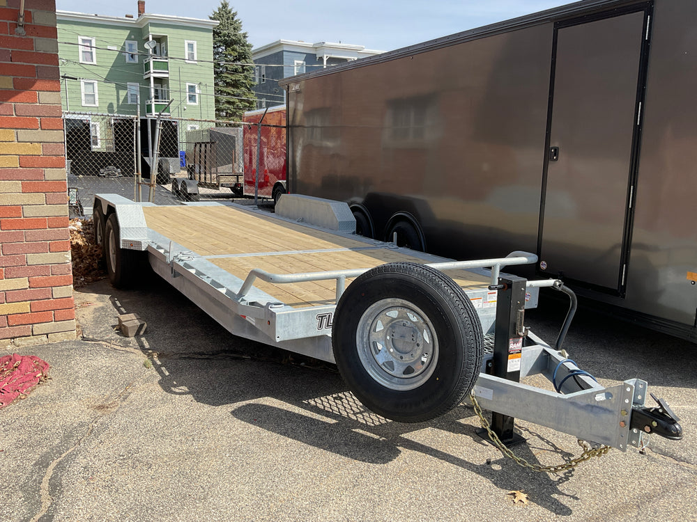 Galvanized Gravity Tilt Equipment Trailer 83″x22′ 14k Gvwr Silver Mountain Torsion Axle