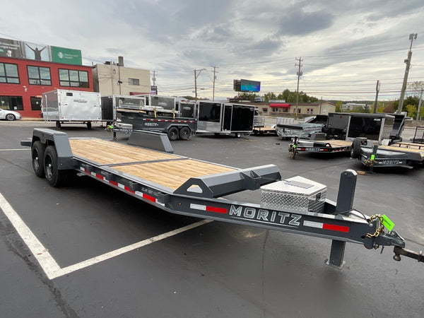 Gravity Equipment Tilt Trailer 81.5"x22' Moritz Charcoal 16,000 GVWR Hydraulic Jack Moritz International