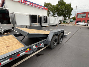 Gravity Equipment Tilt Trailer 81.5"x22' Moritz Charcoal 16,000 GVWR Hydraulic Jack Moritz International