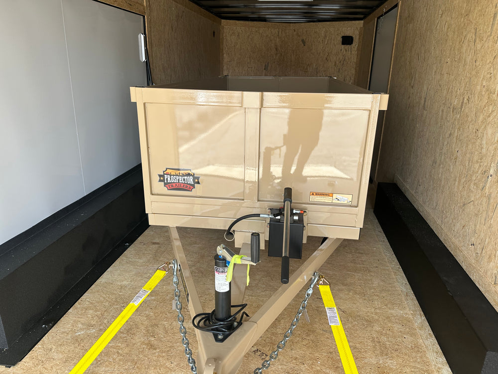 Prospector Trailers 4'x8' Manual Dump Trailer 2990 GVWR Tan