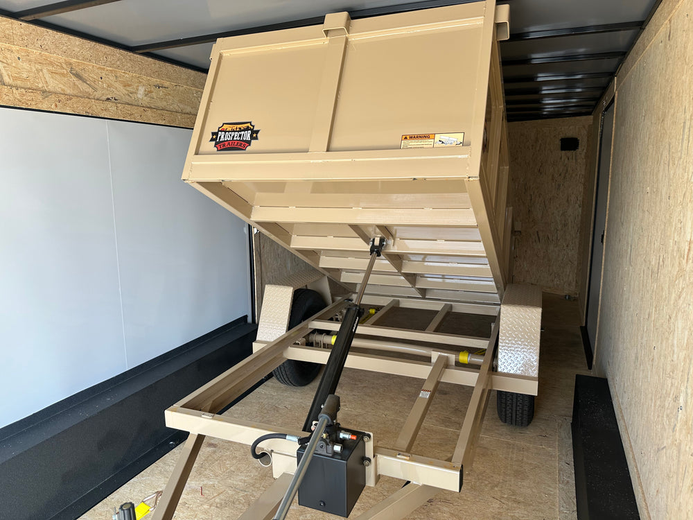Prospector Trailers 4'x8' Manual Dump Trailer 2990 GVWR Tan