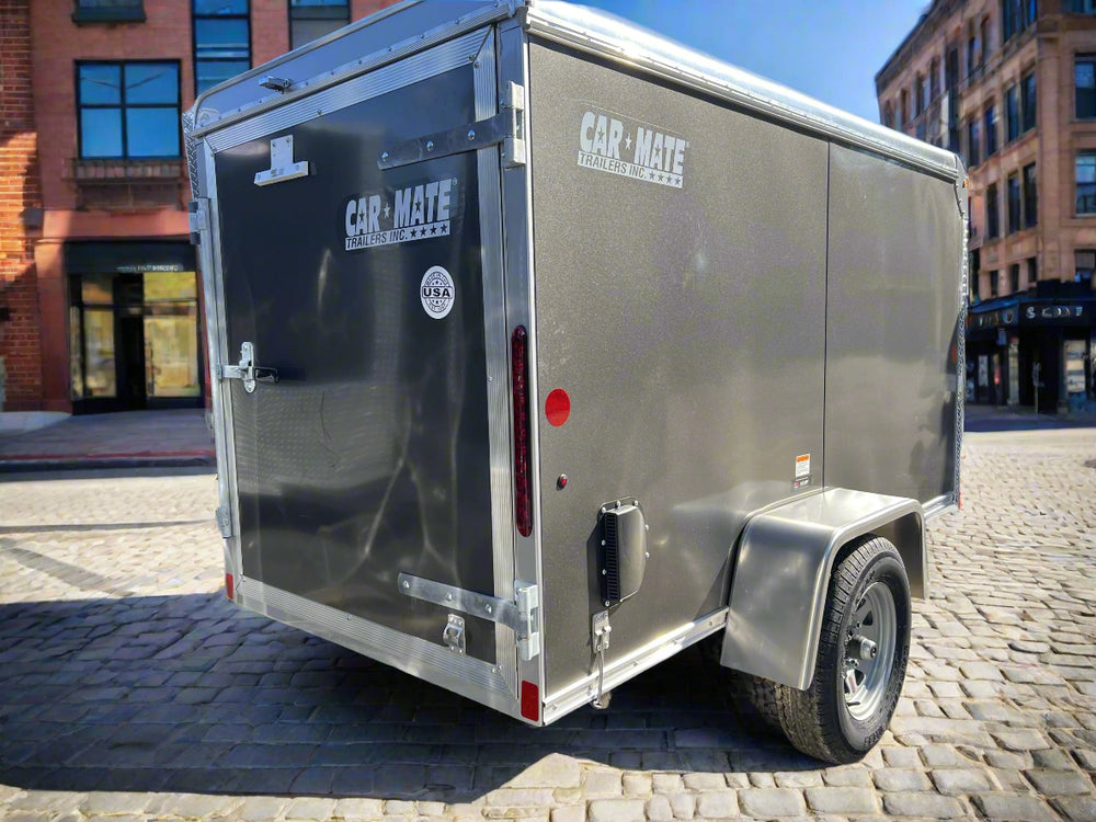 Enclosed Cargo Trailer 4'x8' Charcoal Single Door Car Mate