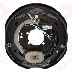 Dexter 6,000 Lbs Per Pair Capacity (3,000 lbs Each) 12" x 2" Nev-R-Adjust® Electric Drum Brake Assembly, Left Side, 5-Bolt Mount, Retail Boxed Dexter