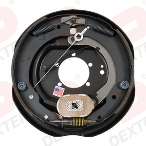 Dexter 7,000 Lbs Per Pair Capacity (3,500 Lbs Each) 12" x 2" Nev-R-Adjust® Electric Drum Brake Assembly Complete, Right Side, 5-Bolt Mount, Retail Boxed Dexter
